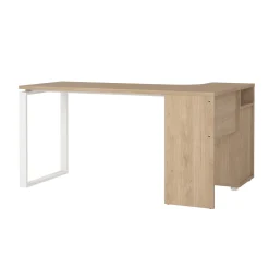 Scrivania lineare rovere e bianca 150x99cm in legno - Medard