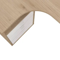 Scrivania lineare rovere e bianca 150x99cm in legno - Medard
