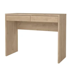Scrivanie > Dmora Scrivania lineare rovere 100x39cm con 2 cassetti - Acero Marrone Rovere