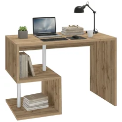 Ufficio|Camera Da Letto > Dmora Scrivania lineare rovere 100x50cm con porta pc - Eva Marrone Rovere