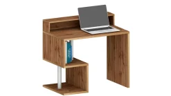 Scrivania lineare rovere 100x50cm con supporto computer - Giusy