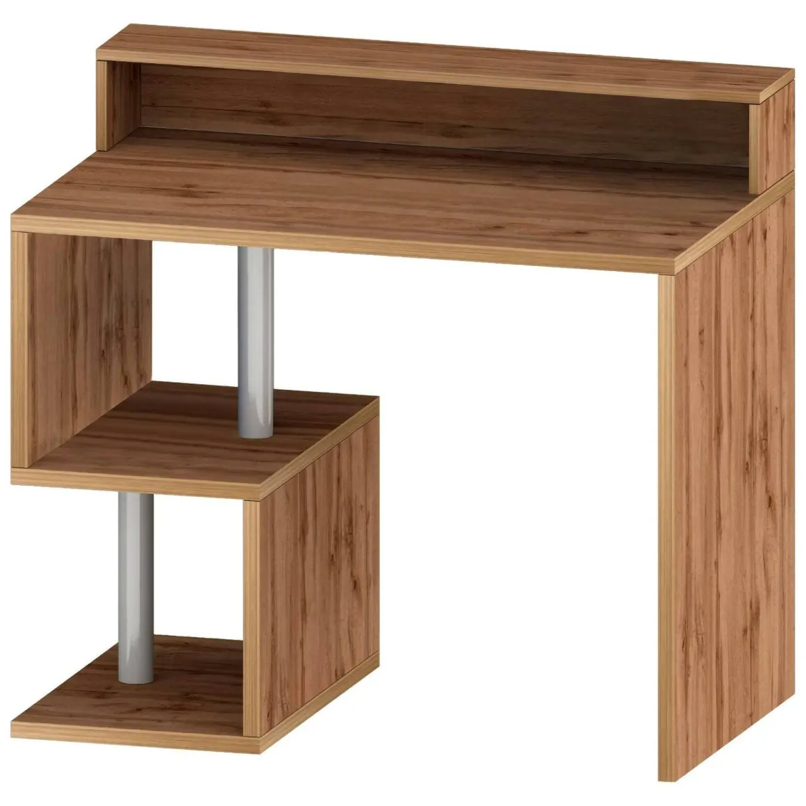 Scrivania lineare rovere 100x50cm con supporto computer - Giusy