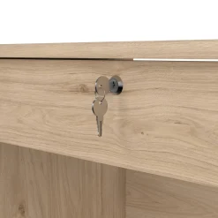 Scrivanie > Dmora Scrivania lineare rovere 109x48cm con 3 cassetti - Franklin Marrone Rovere