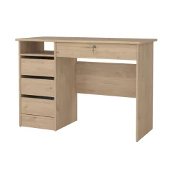 Scrivanie > Dmora Scrivania lineare rovere 109x48cm con 3 cassetti - Franklin Marrone Rovere