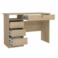 Scrivanie > Dmora Scrivania lineare rovere 109x48cm con 3 cassetti - Franklin Marrone Rovere
