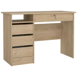 Scrivanie > Dmora Scrivania lineare rovere 109x48cm con 3 cassetti - Franklin Marrone Rovere