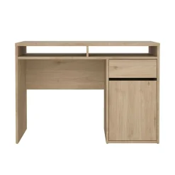 Scrivanie > Dmora Scrivania lineare rovere 110x48cm con 3 cassetti - Huaning Marrone Rovere