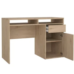Scrivanie > Dmora Scrivania lineare rovere 110x48cm con 3 cassetti - Huaning Marrone Rovere