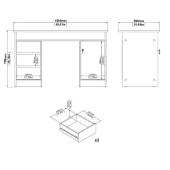 Ufficio|Camera Da Letto > Dmora Scrivania lineare rovere 140x60cm - Atemis Marrone Rovere
