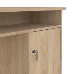 Scrivania lineare rovere 126x55cm con 3 cassetti - Shanshan