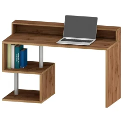 Ufficio|Camera Da Letto > Dmora Scrivania lineare rovere 140x60cm con supporto computer - Yemyin Marrone Rovere