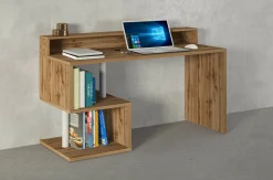 Ufficio|Camera Da Letto > Dmora Scrivania lineare rovere 140x60cm con supporto computer - Yemyin Marrone Rovere