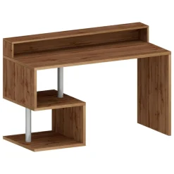 Ufficio|Camera Da Letto > Dmora Scrivania lineare rovere 140x60cm con supporto computer - Yemyin Marrone Rovere