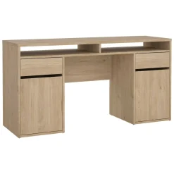 Scrivanie > Dmora Scrivania lineare rovere 149x48cm con libreria - Ambrenti Marrone Rovere