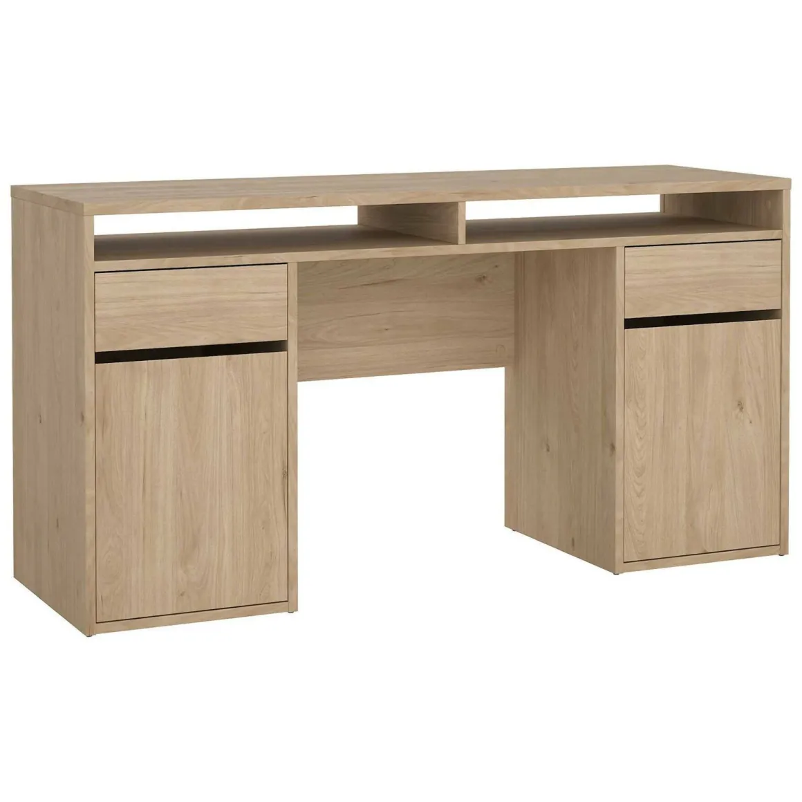 Scrivanie > Dmora Scrivania lineare rovere 149x48cm con libreria - Ambrenti Marrone Rovere