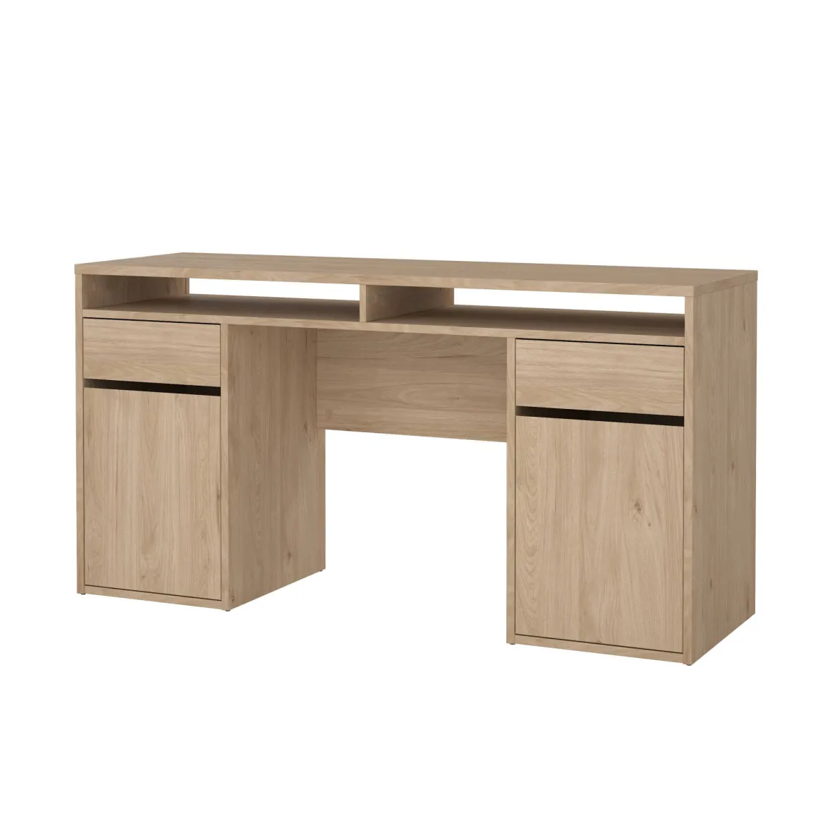 Scrivanie > Dmora Scrivania lineare rovere 149x48cm con libreria - Ambrenti Marrone Rovere