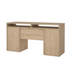 Scrivanie > Dmora Scrivania lineare rovere 149x48cm con libreria - Ambrenti Marrone Rovere