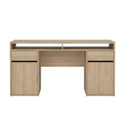 Scrivanie > Dmora Scrivania lineare rovere 149x48cm con libreria - Ambrenti Marrone Rovere