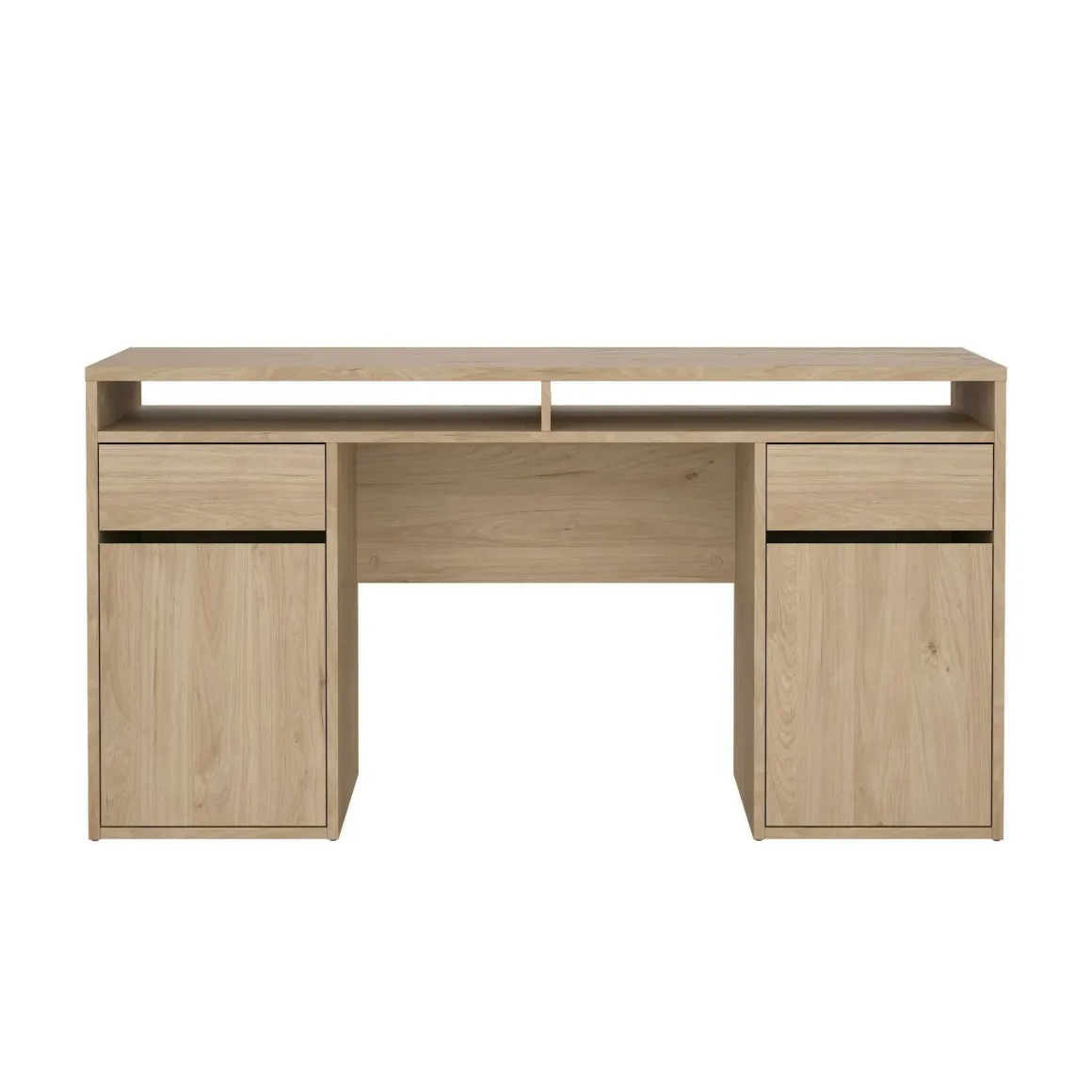 Scrivanie > Dmora Scrivania lineare rovere 149x48cm con libreria - Ambrenti Marrone Rovere