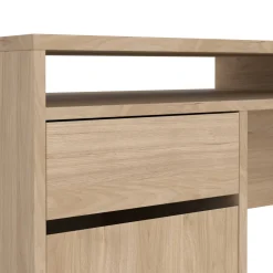 Scrivanie > Dmora Scrivania lineare rovere 149x48cm con libreria - Ambrenti Marrone Rovere