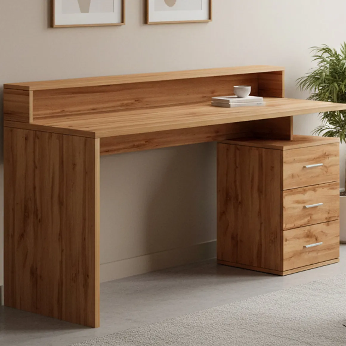 Scrivania lineare rovere 160x90cm in legno - Flaminia