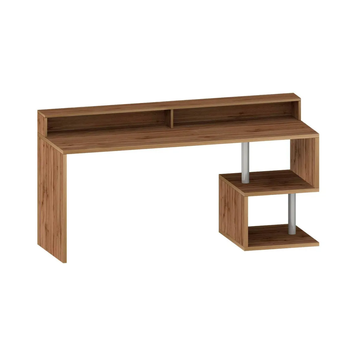 Ufficio|Camera Da Letto > Dmora Scrivania lineare rovere 180x60cm con supporto computer - Arre Marrone Rovere