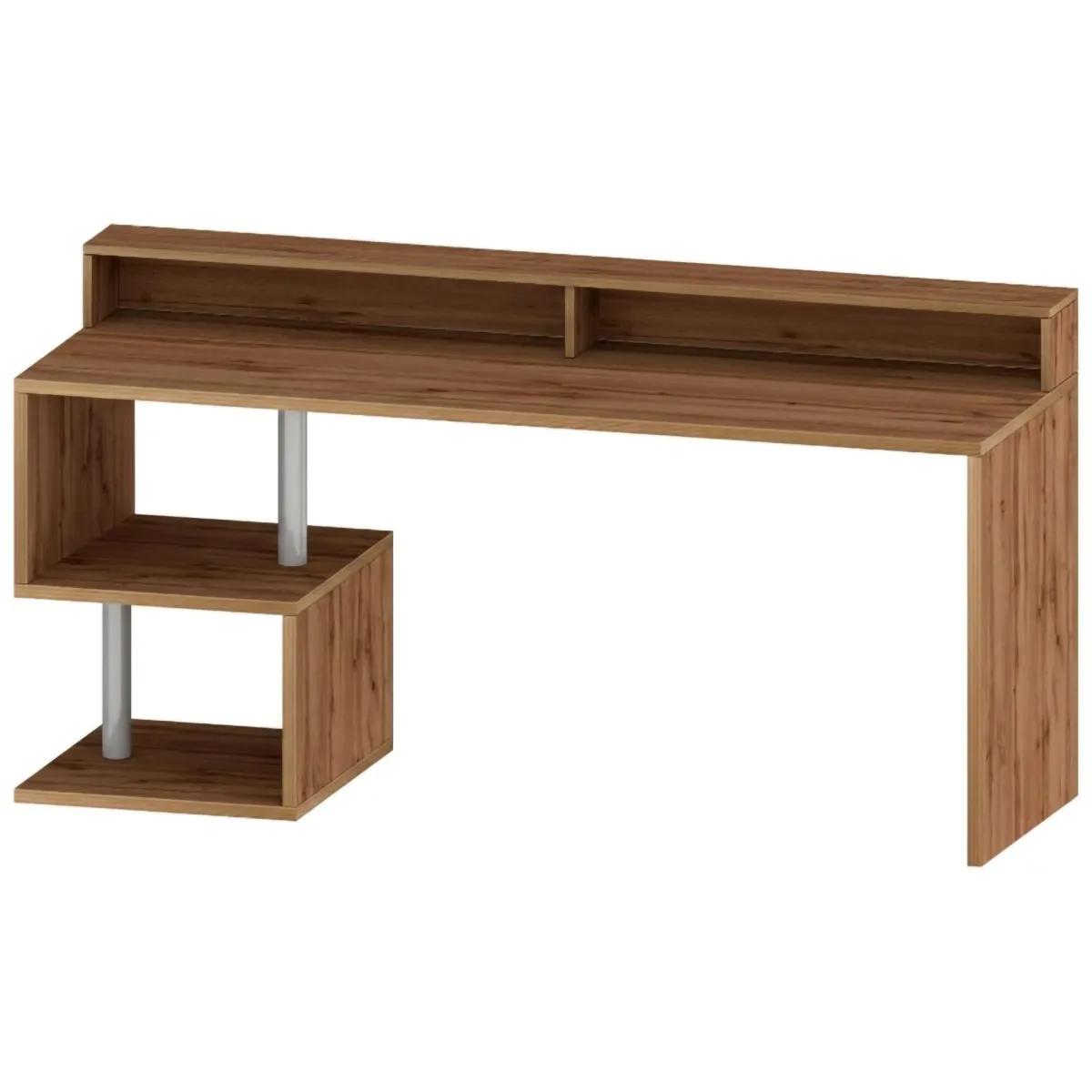 Ufficio|Camera Da Letto > Dmora Scrivania lineare rovere 180x60cm con supporto computer - Arre Marrone Rovere