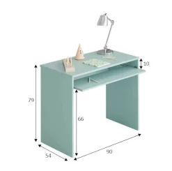 Ufficio|Camera Da Letto > Dmora Scrivania lineare 79x54cm con supporto computer - Ajeje Verde Acqua