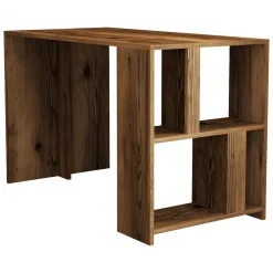 Scrivania Marrone Noce 3 Ripiani 4 Vani 120x60x75h cm, Colore Ripiano Marrone - Corfinio