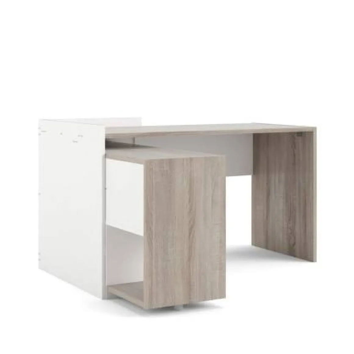 Scrivania Marrone Quercia Angolare 3 Ripiani 140x120x80.4h cm, 6 Vani