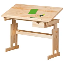 Scrivanie > Dmora Scrivania Materiale Piano in Legno Massello Colore Ripiano Marrone 109x55x63h cm, Sfumatura Colore Struttura Quercia - Carfizzi Marrone Quercia