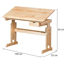 Scrivanie > Dmora Scrivania Materiale Piano in Legno Massello Colore Ripiano Marrone 109x55x63h cm, Sfumatura Colore Struttura Quercia - Carfizzi Marrone Quercia