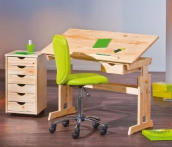 Scrivanie > Dmora Scrivania Materiale Piano in Legno Massello Colore Ripiano Marrone 109x55x63h cm, Sfumatura Colore Struttura Quercia - Carfizzi Marrone Quercia