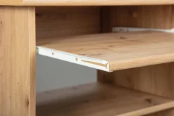 Scrivanie > Dmora Scrivania un Vano Supporto pc 80x50x75h cm, Materiale Piano in Legno Massello - Mezzo Marrone Quercia