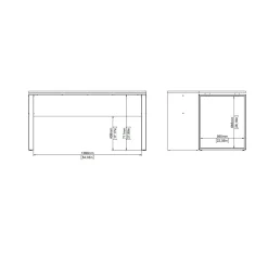 Scrivanie > Dmora Scrivania Marrone Rovere Grigio Materiale Piano in Legno Nobilitato Sfumatura Colore Struttura Rovere 150x100x76h cm, Sfumatura Colore Ripiano Rovere Grigio, Marrone Rovere