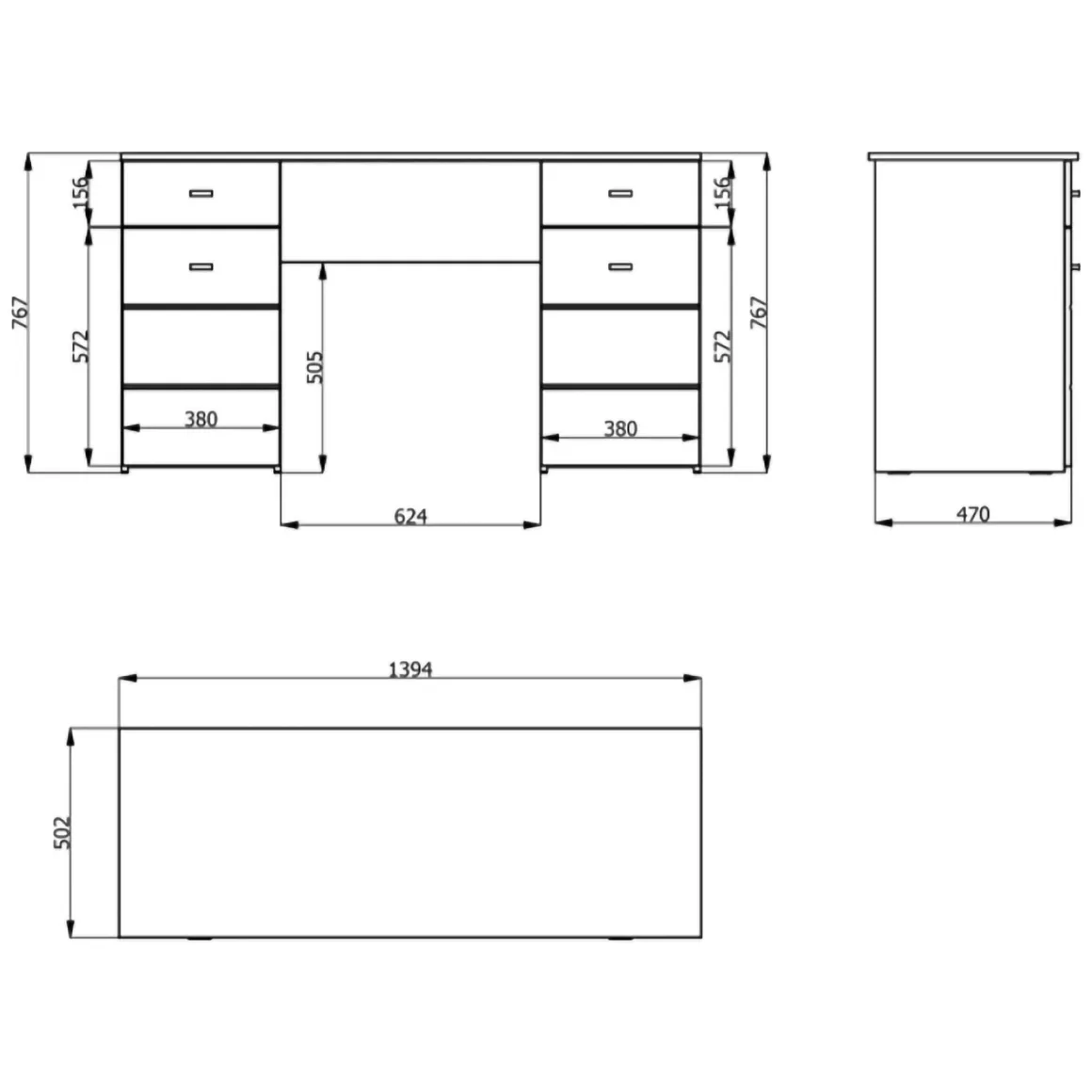 Scrivanie > Dmora Scrivania 2 Ripiani 2 Ante 72x47x79h cm, Armadio Multiuso Richiudibile - Keylon Marrone Rovere Nodi