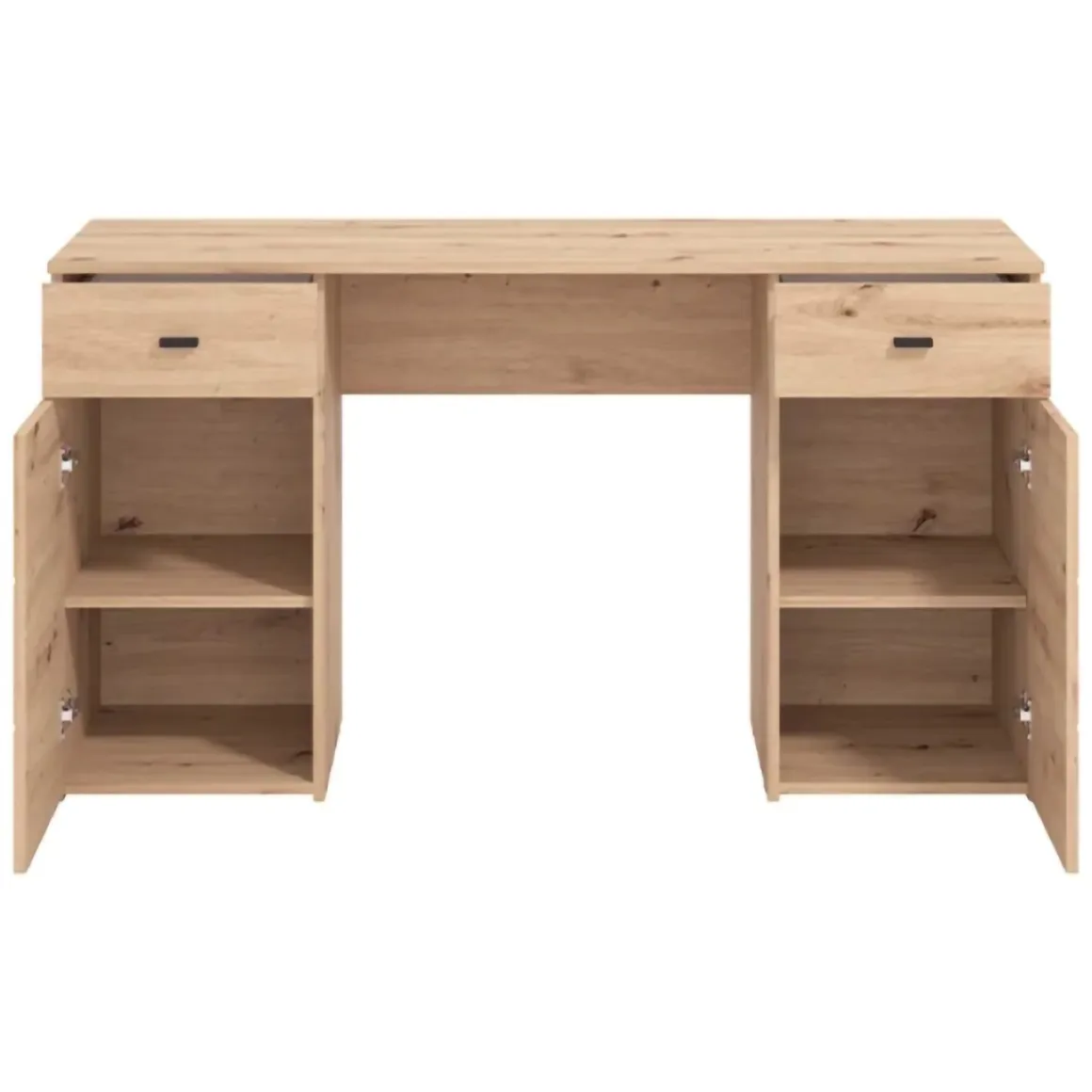 Scrivanie > Dmora Scrivania 2 Ripiani 2 Ante 72x47x79h cm, Armadio Multiuso Richiudibile - Keylon Marrone Rovere Nodi