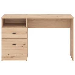 Scrivanie > Dmora Scrivania Marrone Rovere Nodi Nero 5 Ripiani 5 Vani 150x58x76h cm, Colore Ripiano Marrone - Taceno Nero, Marrone Rovere Nodi