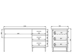Scrivanie > Dmora Scrivania un Ripiano Sfumatura Colore Struttura Rovere Nodi 98x45x74h cm, Sfumatura Colore Ripiano Rovere Nodi - Pichil Marrone Rovere Nodi