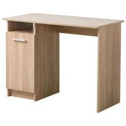 Scrivania Marrone Rovere 2 Ripiani 3 Vani 100x50x74.5h cm, Un'anta - Tiriolo