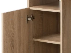 Scrivanie > Dmora Scrivania 2 Ripiani 4 Cassetti 135x50x75.5h cm, 2 Vani - Flaminio Marrone Rovere