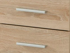 Scrivanie > Dmora Scrivania 2 Ripiani 4 Cassetti 135x50x75.5h cm, 2 Vani - Flaminio Marrone Rovere