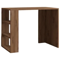 Scrivania Marrone Rovere Scuro 3 Ripiani 2 Vani 90x50x70h cm, Colore Ripiano Marrone - Roghudi