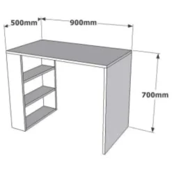 Scrivanie > Dmora Scrivania Marrone Rovere Scuro Bianco un Cassetto un Ripiano 130x50x75.5h cm, Un'anta - Petriano Bianco, Marrone Rovere Scuro