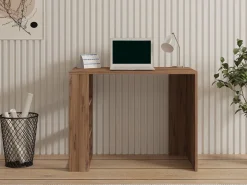 Scrivanie > Dmora Scrivania Marrone Rovere Scuro Bianco un Cassetto un Ripiano 130x50x75.5h cm, Un'anta - Petriano Bianco, Marrone Rovere Scuro