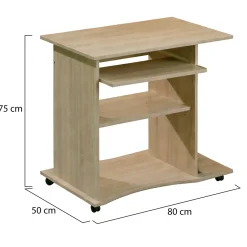 Scrivania Marrone un Cassetto un Vano 80x50x75h cm, Supporto pc - Mezzo