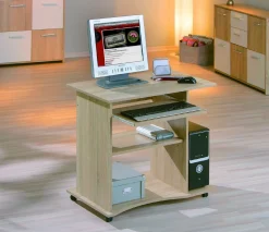 Scrivania Marrone un Cassetto un Vano 80x50x75h cm, Supporto pc - Mezzo
