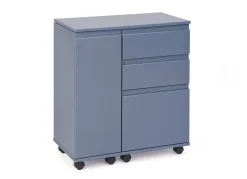 Scrivania/mobile allungabile con cassetti e contenitore in MDF laccato grigio