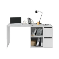 Ufficio|Camera Da Letto > Dmora Scrivania modulabile bianca 152x49cm con libreria - Ascona Bianco