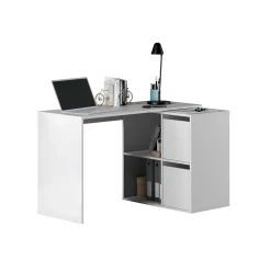 Ufficio|Camera Da Letto > Dmora Scrivania modulabile bianca 152x49cm con libreria - Ascona Bianco